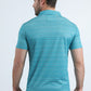 Mens Performance Fabric Modern Fit Stretch Aztec Print Blue Polo
