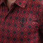 Mens Performance Fabric Modern Fit Stretch Aztec Print Burgundy Polo