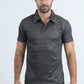 Mens Performance Fabric Modern Fit Stretch Aztec Print Olive Polo