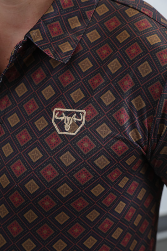 black geo cattle polo detail platini