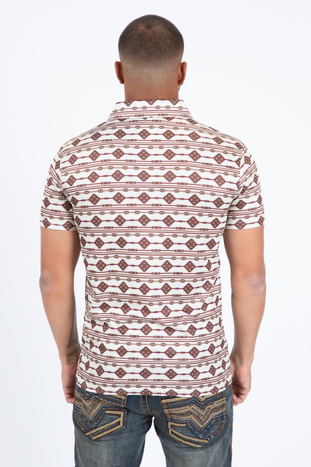 beige horizontal lineal polo back platini
