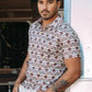 beige horizontal lineal polo lifestyle platini