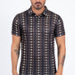 black full aztec diamond polo front platini