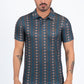 teal full aztec diamond polo front platini