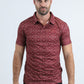 Mens Performance Fabric Modern Fit Stretch Aztec Print Red Polo