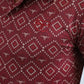 Mens Performance Fabric Modern Fit Stretch Aztec Print Red Polo