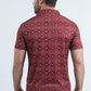 Mens Performance Fabric Modern Fit Stretch Aztec Print Red Polo