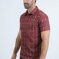 Mens Performance Fabric Modern Fit Stretch Aztec Print Red Polo