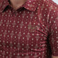 Mens Performance Fabric Modern Fit Stretch Aztec Print Red Polo