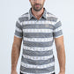 Mens Performance Fabric Modern Fit Stretch Aztec Print White Polo