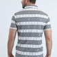 Mens Performance Fabric Modern Fit Stretch Aztec Print White Polo