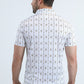 Mens Performance Fabric Modern Fit Stretch Aztec Print White Polo