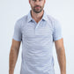Mens Performance Fabric Modern Fit Stretch Aztec Print White Polo