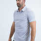 Mens Performance Fabric Modern Fit Stretch Aztec Print White Polo
