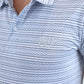 Mens Performance Fabric Modern Fit Stretch Aztec Print White Polo