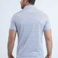Mens Performance Fabric Modern Fit Stretch Aztec Print White Polo