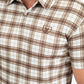 plaid print detail polo men