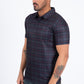 plaid print detail polo men black