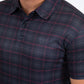 plaid print detail polo men