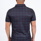 black plaid print performance polo men back