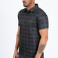 green plaid print polo men modern fit