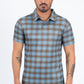 slate plaid print polo men front