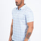 white plaid print polo men modern fit