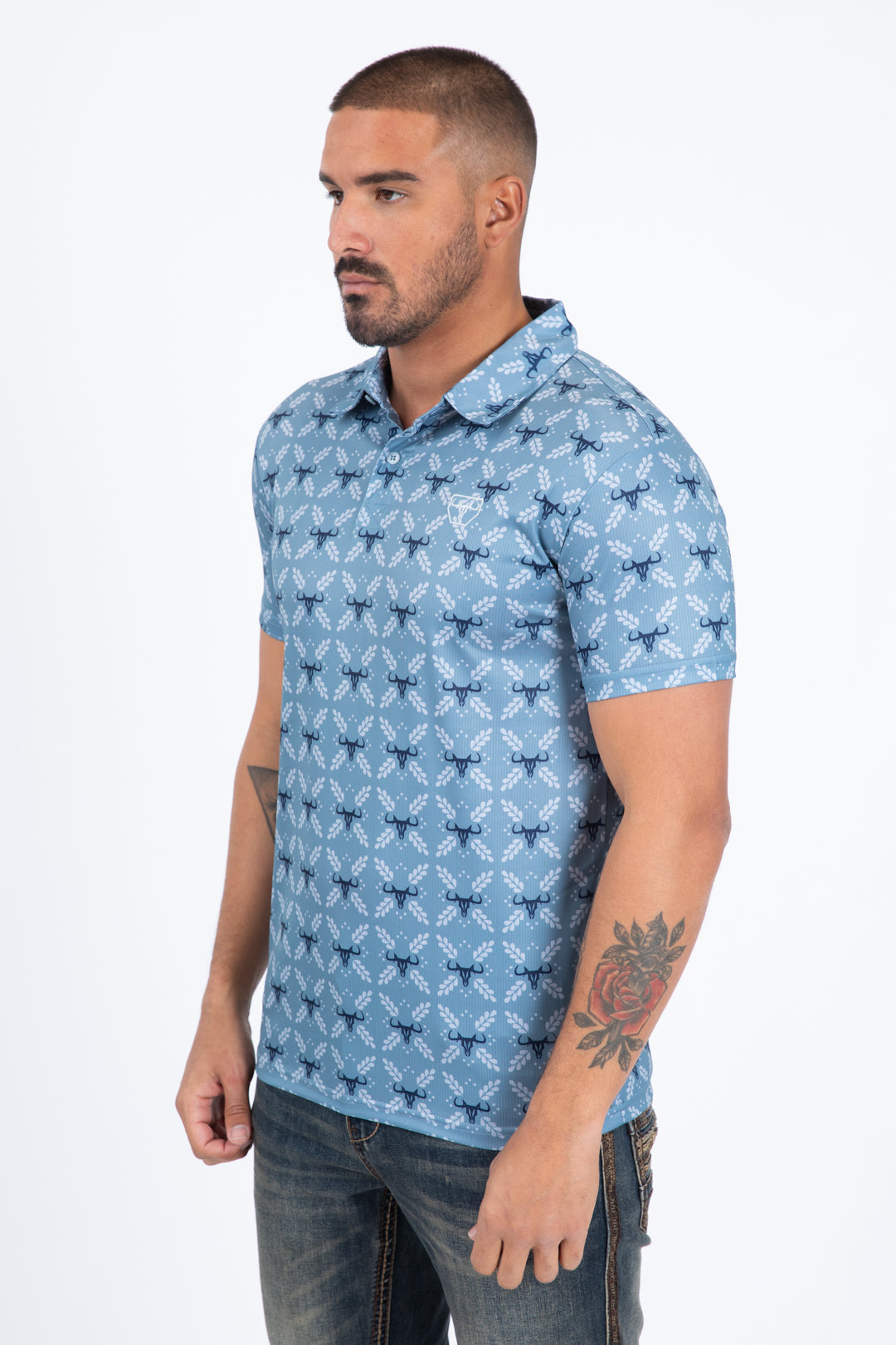 slate western longhorn polo side platini