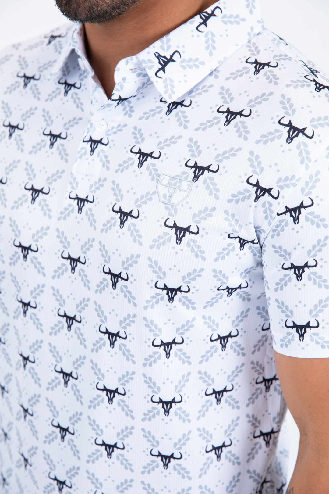 white western longhorn polo detail platini