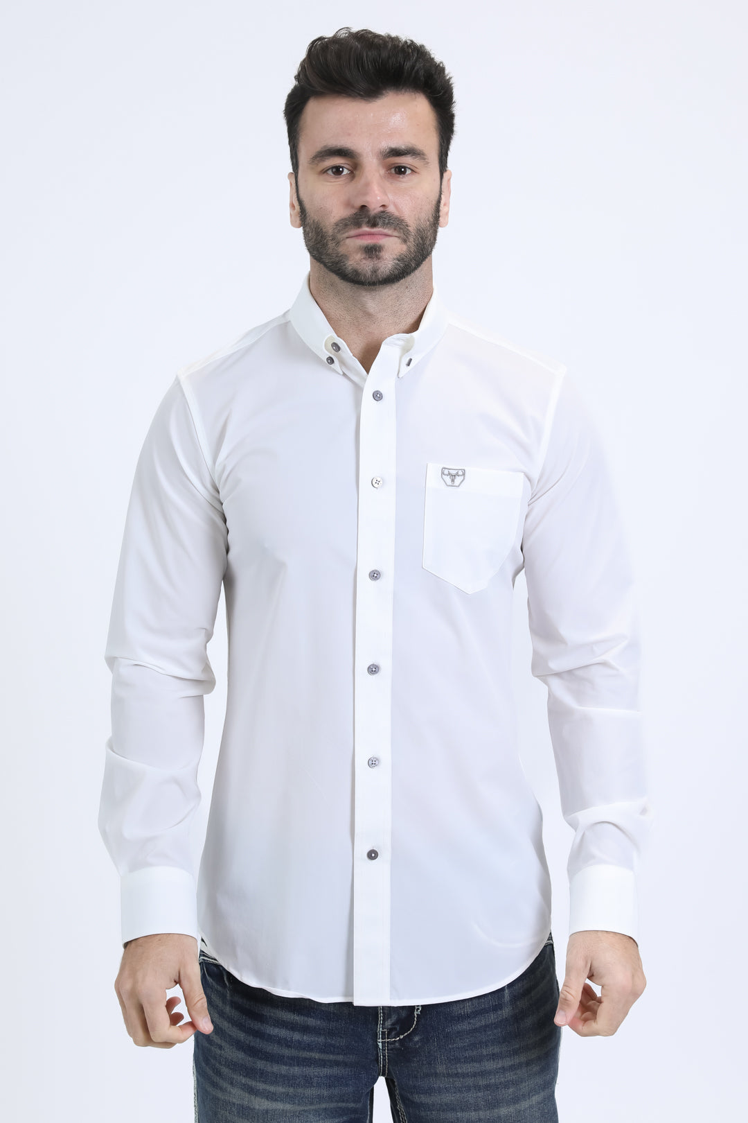 performance dress shirts men Men's Performance Long Sleeve White Shirt 2XL / White
