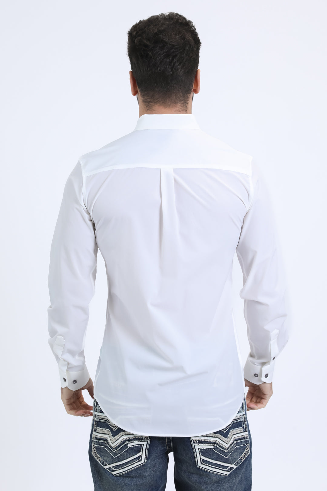 Men's Performance Long Sleeve White Shirt