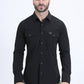 Men's Performance Western Long Sleeve Black Shirt