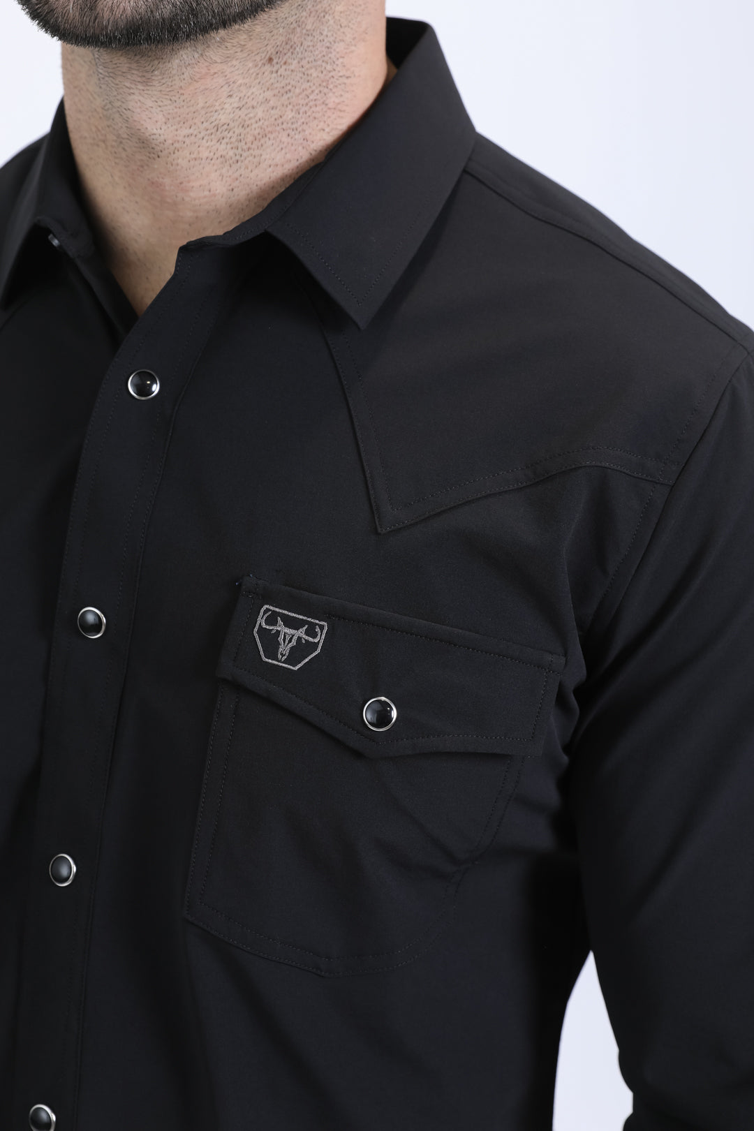 Men's Performance Western Long Sleeve Black Shirt