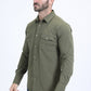 Men's Performance Western Long Sleeve Green Shirt