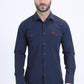 Men's Performance Western Long Sleeve Navy Shirt