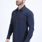 Men's Performance Western Long Sleeve Navy Shirt