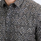Mens Performance Western Short Sleeve Aztec Print Black/Brown Shirt