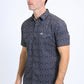 Mens Performance Western Short Sleeve Aztec Print Black/Burgundy Shirt