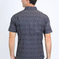 Mens Performance Western Short Sleeve Aztec Print Black/Burgundy Shirt