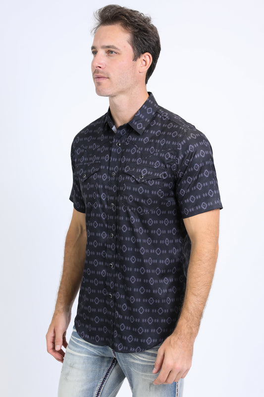 black heritage aztec western shirt side platini