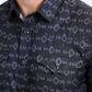 Mens Performance Western Short Sleeve Aztec Print Black Shirt