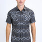 Mens Performance Western Short Sleeve Aztec Print Black Shirt