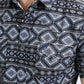 Mens Performance Western Short Sleeve Aztec Print Black Shirt