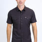 Mens Performance Western Short Sleeve Aztec Print Black Shirt