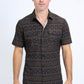 Mens Performance Western Short Sleeve Aztec Print Black Shirt