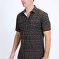Mens Performance Western Short Sleeve Aztec Print Black Shirt
