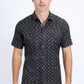 Mens Performance Western Short Sleeve Aztec Print Black Shirt
