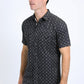 Mens Performance Western Short Sleeve Aztec Print Black Shirt