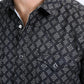 Mens Performance Western Short Sleeve Aztec Print Black Shirt