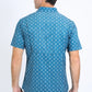 Mens Performance Western Short Sleeve Aztec Print Blue Shirt